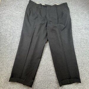 PRINCIPE Made in Italy Wool Cashmere Pleated Dress Pants Cuffed Hem ITALY 50